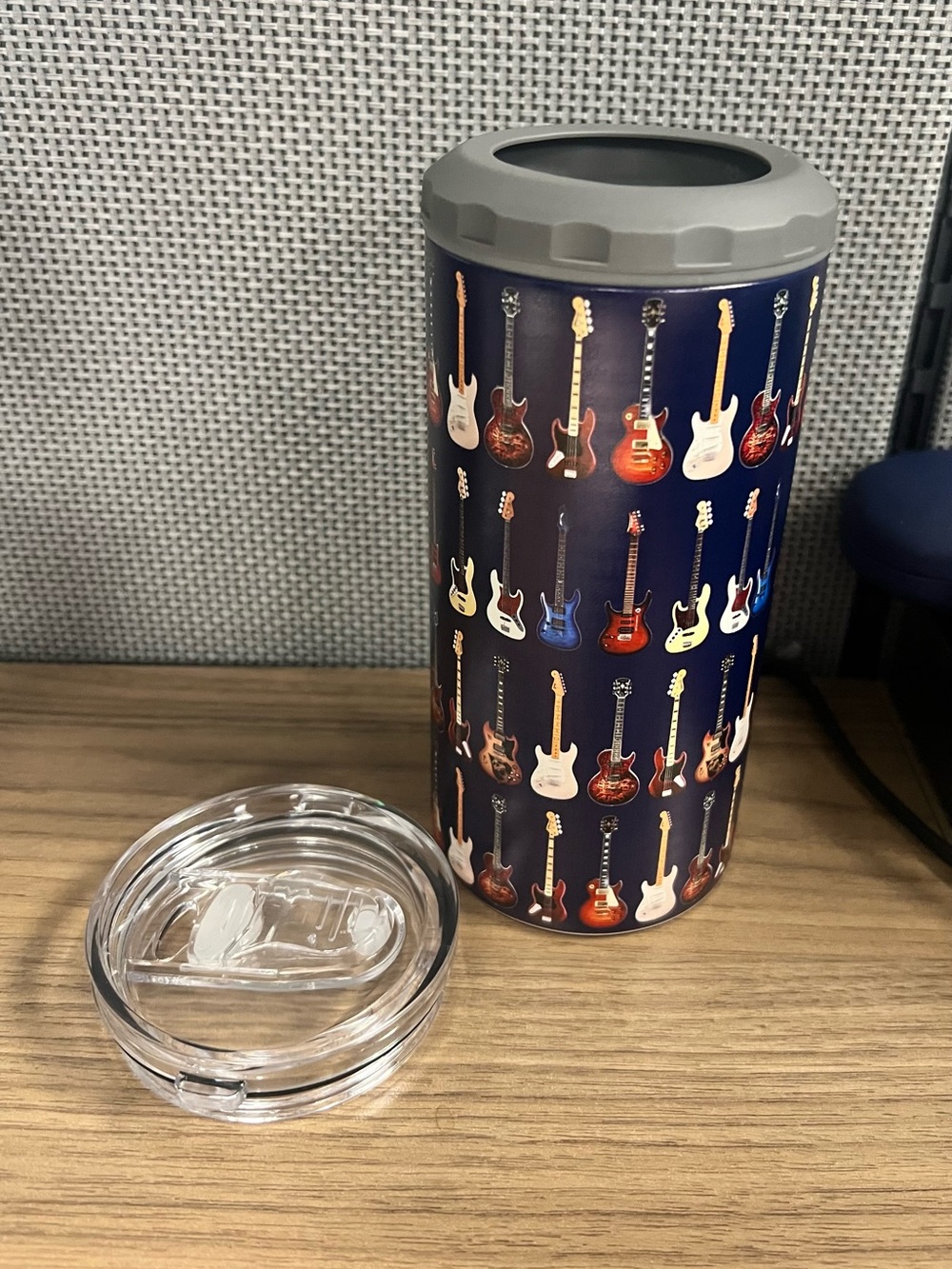 Electric Guitar Stainless koozie/tumbler with lid